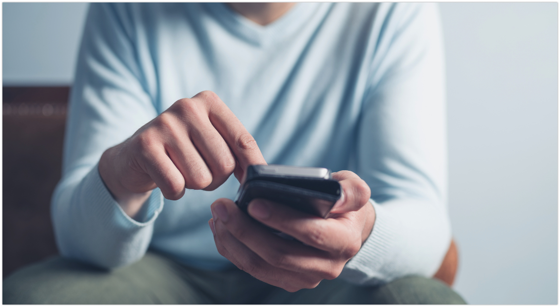 individual using social media